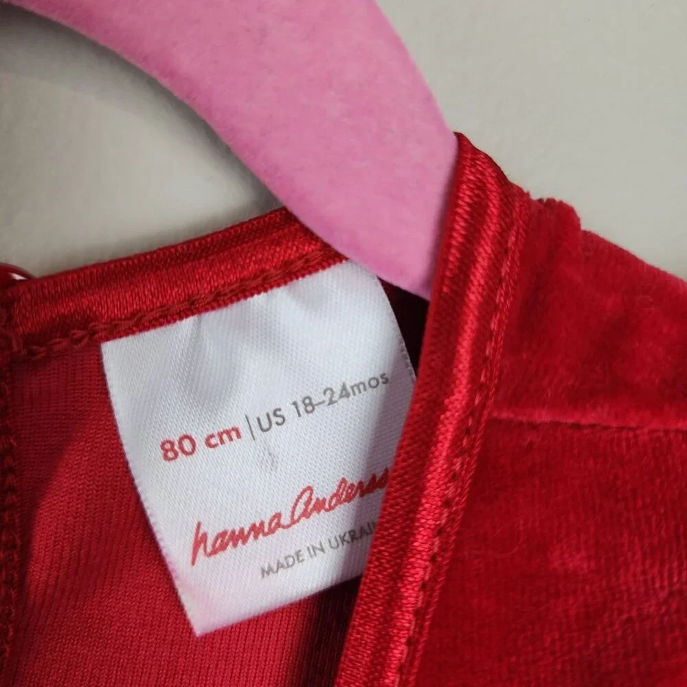 Hanna Andersson Red Velvet Toddler Dress Size 80 / 18-24 Holiday
